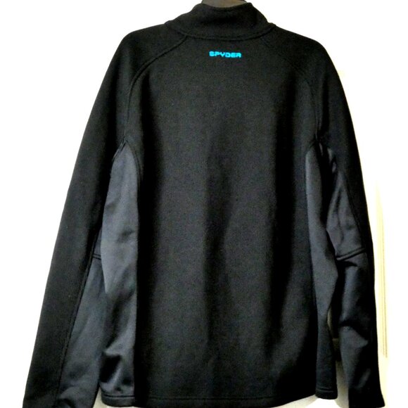 Spyder Jacket Size XXL Black 1/3 Zipper Logo Heavyweight Waffle Active Sports - Picture 3 of 10